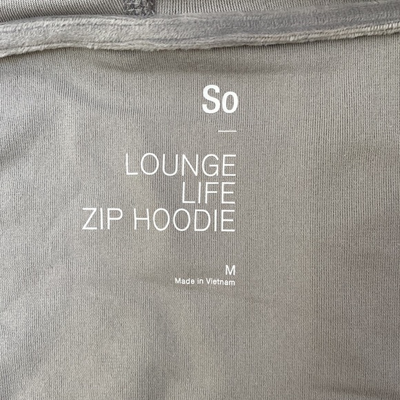 Soft Gray Velour Hoodie with stripes Size M - Picture 6 of 10